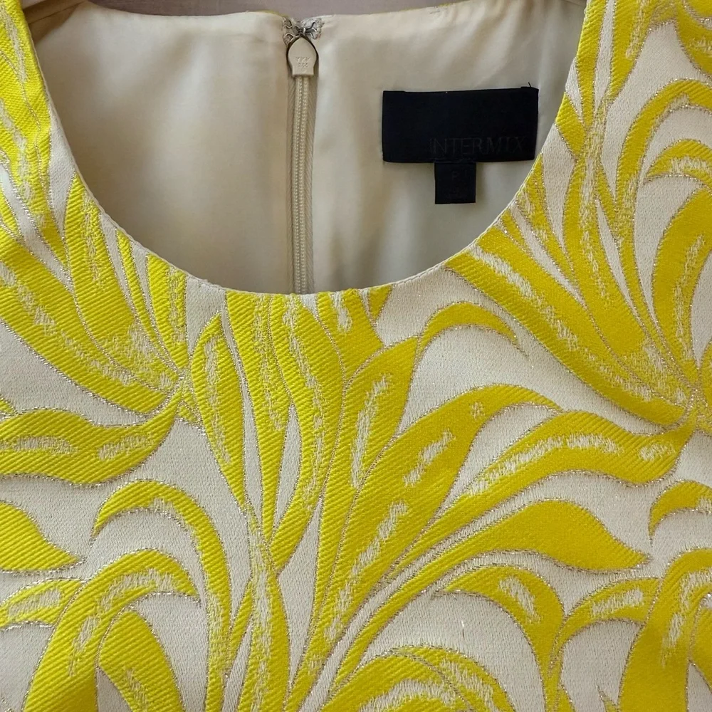 INTERMIX Yellow Clarke Jacquard Shift Dress - Picture 8 of 11